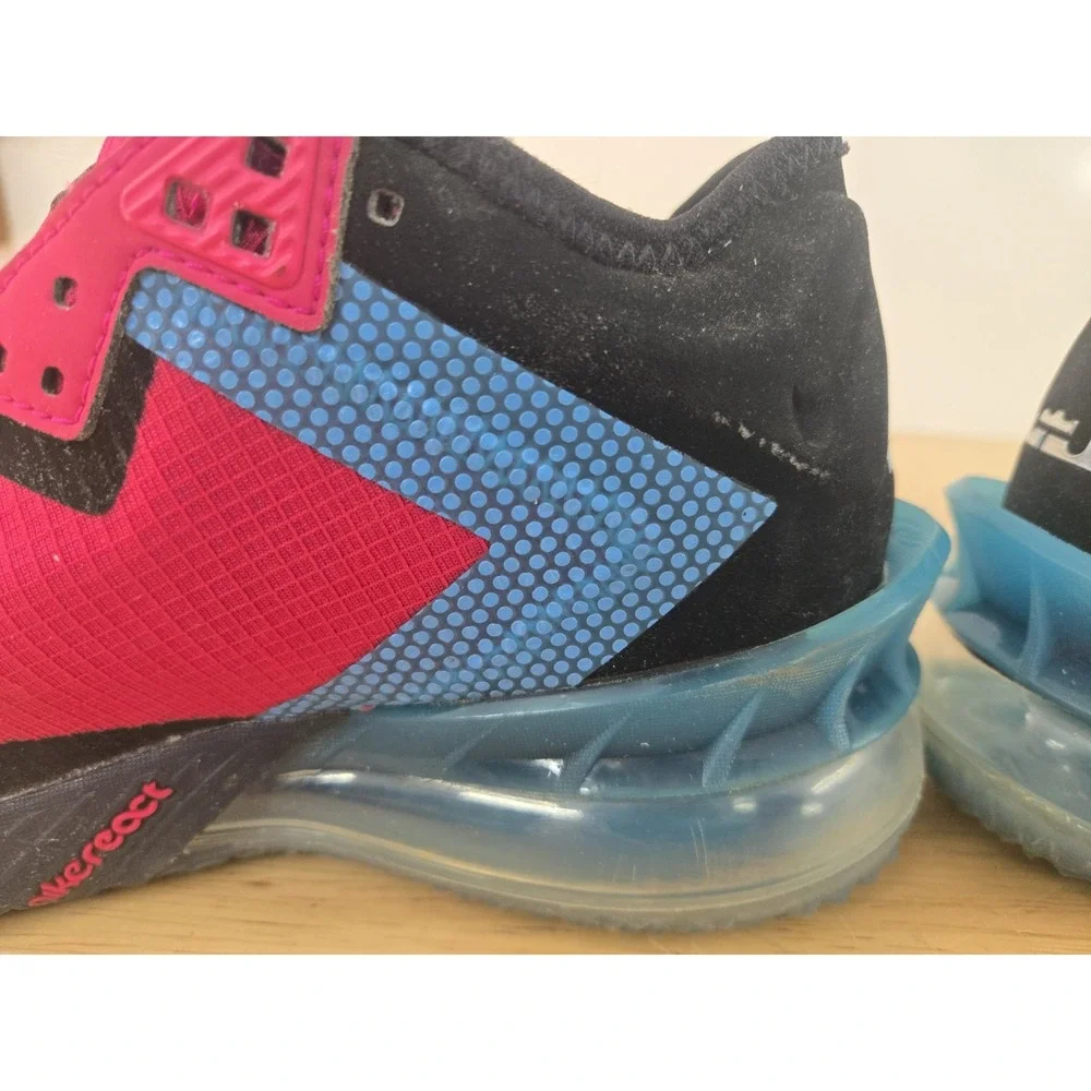 Nike Lebron XVIII Low Fireberry 'Neon Nights' Sneakers‎ Size 3.5 Shoes No Laces